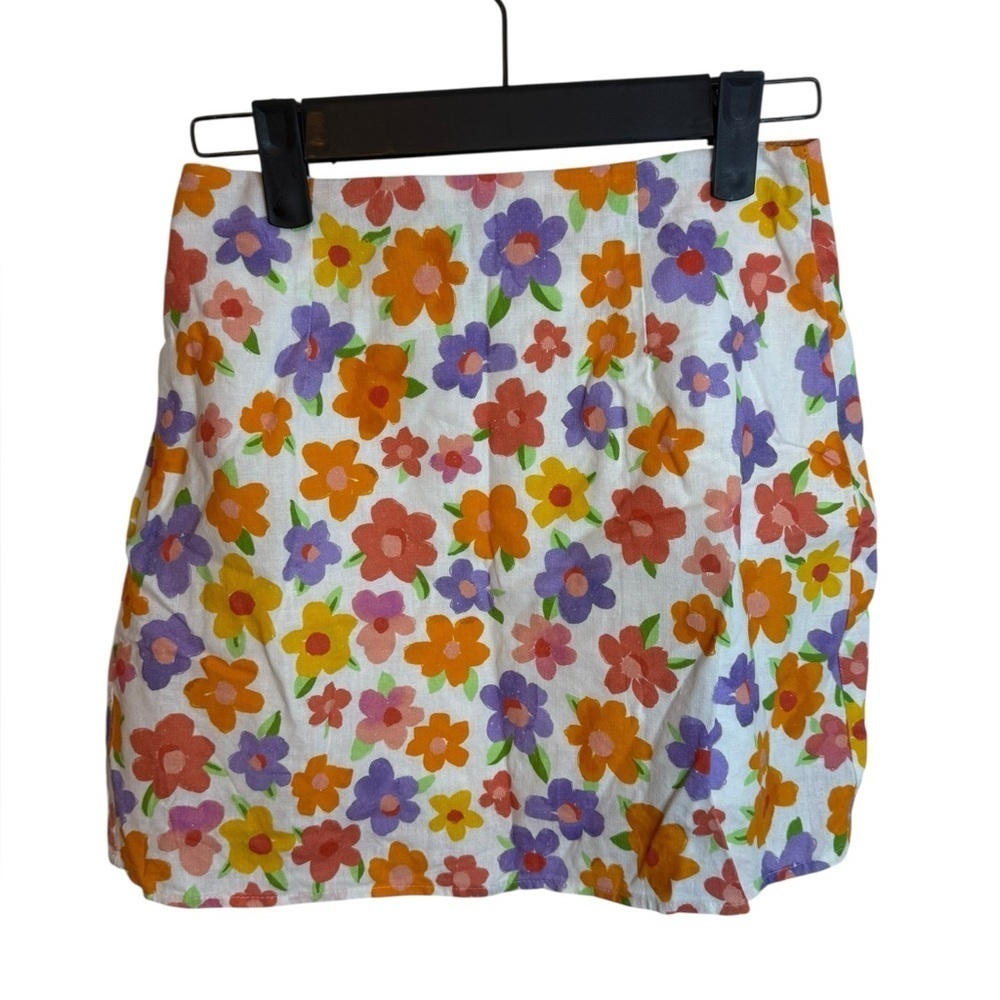 Peppermayo Spring Days Floral Linen Mini Skirt